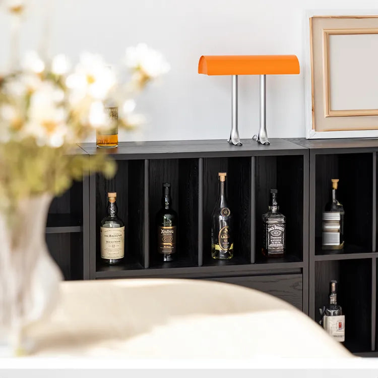 モダンデザインのアッシュ材キャビネット|多功能収納&強化ガラス仕様 hms-4059