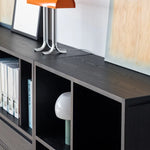 モダンデザインのアッシュ材キャビネット|多功能収納&強化ガラス仕様 hms-4059