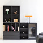 モダンデザインのアッシュ材キャビネット|多功能収納&強化ガラス仕様 hms-4059