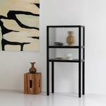 アッシュ材と強化ガラスのスタイリッシュキャビネット|モダンなインテリアに最適 hms-4060