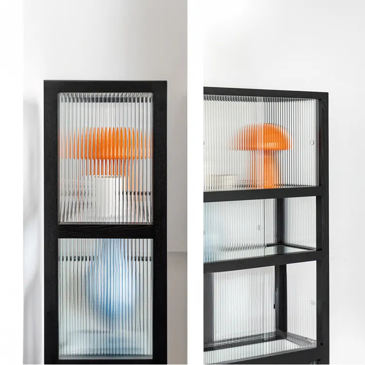 アッシュ材と強化ガラスのスタイリッシュキャビネット|モダンなインテリアに最適 hms-4060