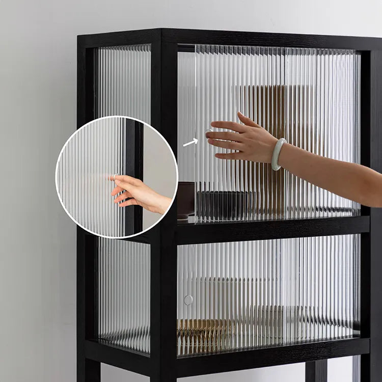 アッシュ材と強化ガラスのスタイリッシュキャビネット|モダンなインテリアに最適 hms-4060