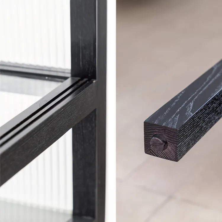 アッシュ材と強化ガラスのスタイリッシュキャビネット|モダンなインテリアに最適 hms-4060