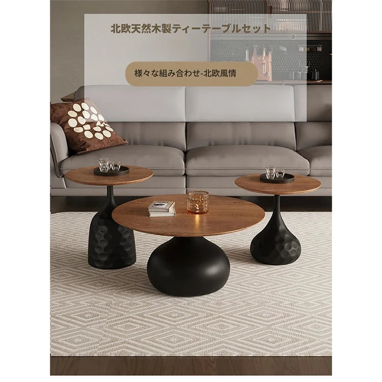 アッシュ材センターテーブル|モダンデザインのリビングテーブル|洗練されたインテリアに最適 hmsf-4664