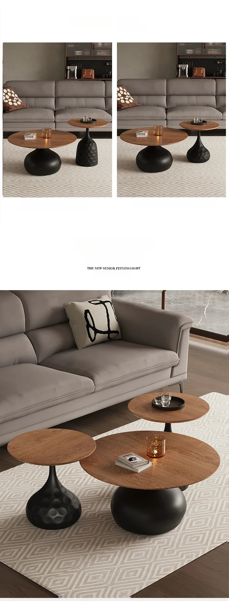 アッシュ材センターテーブル|モダンデザインのリビングテーブル|洗練されたインテリアに最適 hmsf-4664