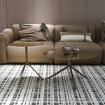 ステンレス&銅製 おしゃれなセンターテーブル 蓮の花モチーフ リビングルームに最適 hmsf-4665