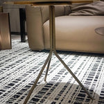 ステンレス&銅製 おしゃれなセンターテーブル 蓮の花モチーフ リビングルームに最適 hmsf-4665