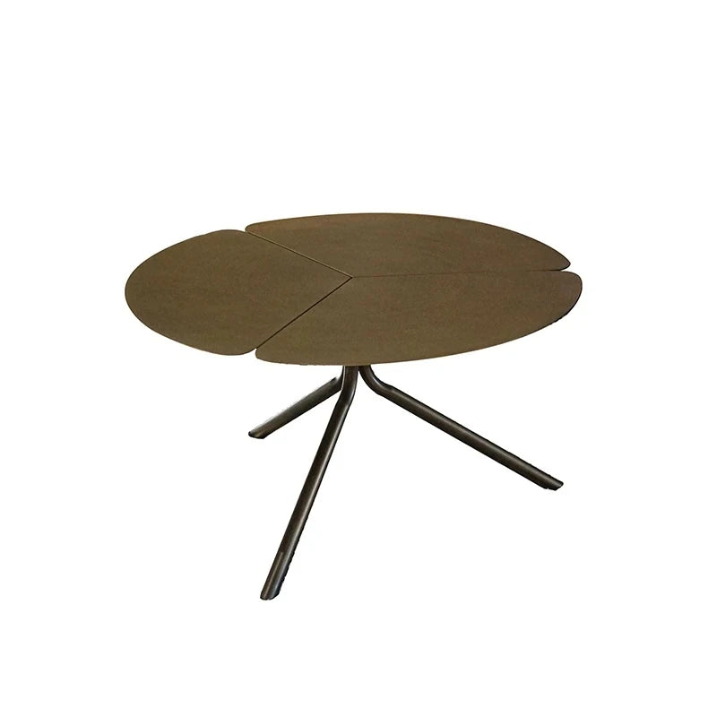 ステンレス&銅製 おしゃれなセンターテーブル 蓮の花モチーフ リビングルームに最適 hmsf-4665