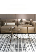 ステンレス&銅製 おしゃれなセンターテーブル 蓮の花モチーフ リビングルームに最適 hmsf-4665