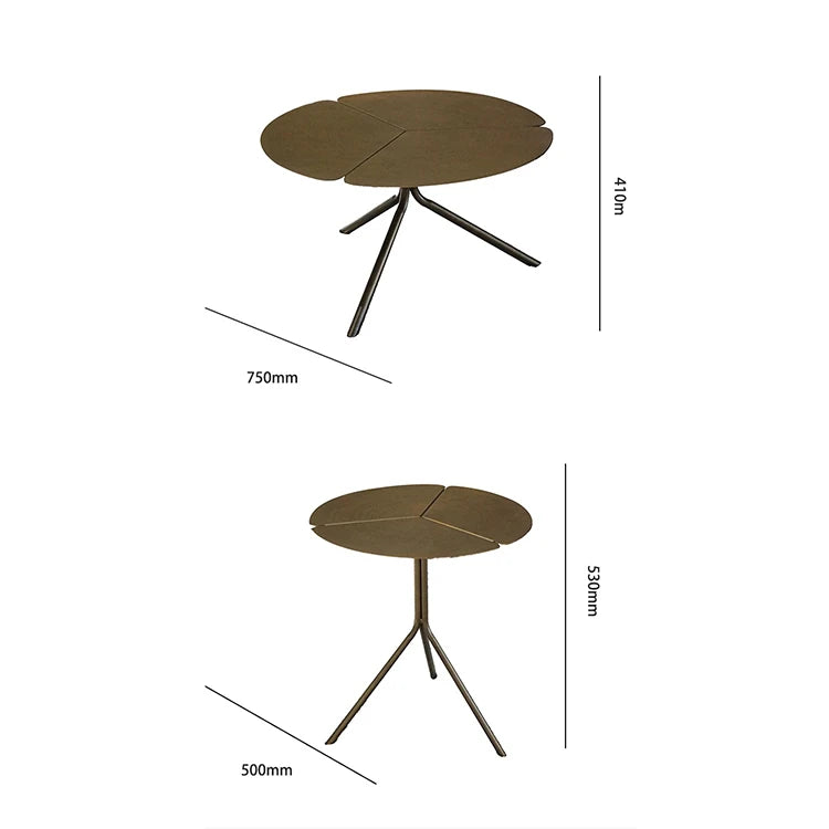 ステンレス&銅製 おしゃれなセンターテーブル 蓮の花モチーフ リビングルームに最適 hmsf-4665