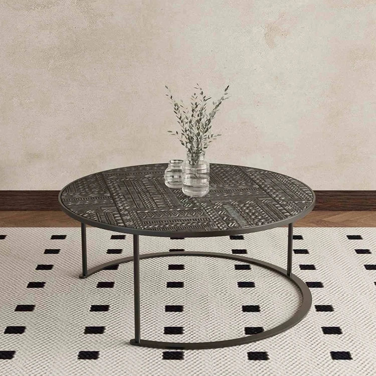 アクリルとステンレス製センターテーブル3点セット - モダンデザインでリビングを彩るおしゃれな家具 hmsf-4668