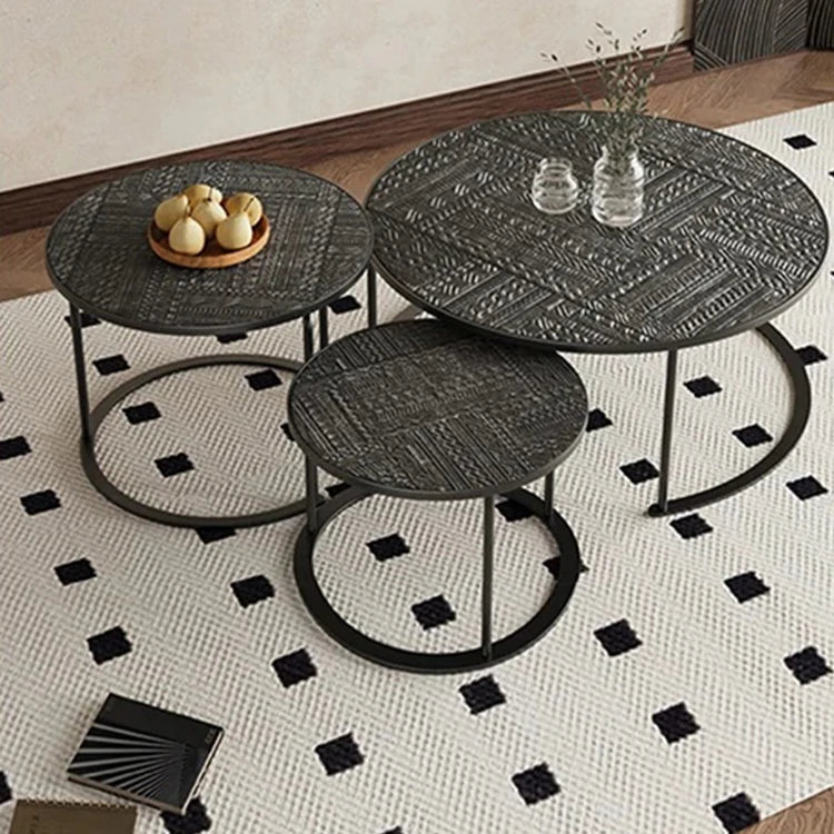 アクリルとステンレス製センターテーブル3点セット - モダンデザインでリビングを彩るおしゃれな家具 hmsf-4668