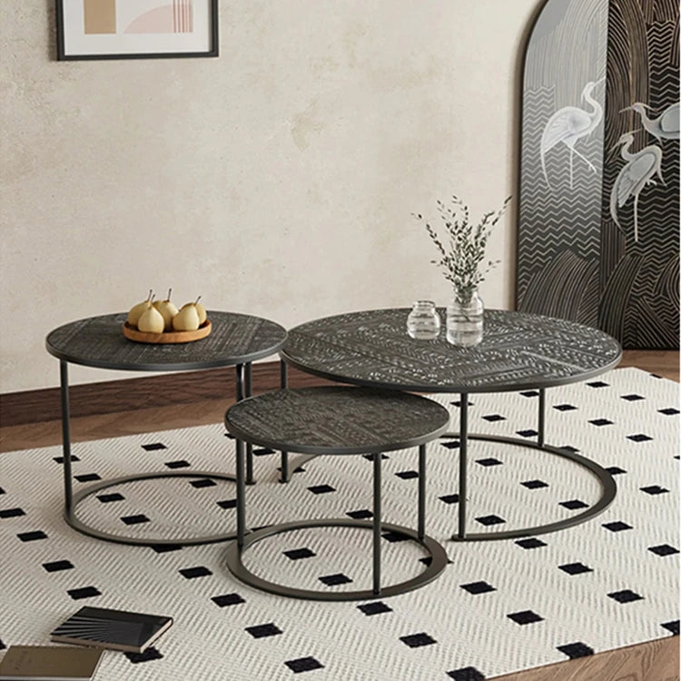 アクリルとステンレス製センターテーブル3点セット - モダンデザインでリビングを彩るおしゃれな家具 hmsf-4668