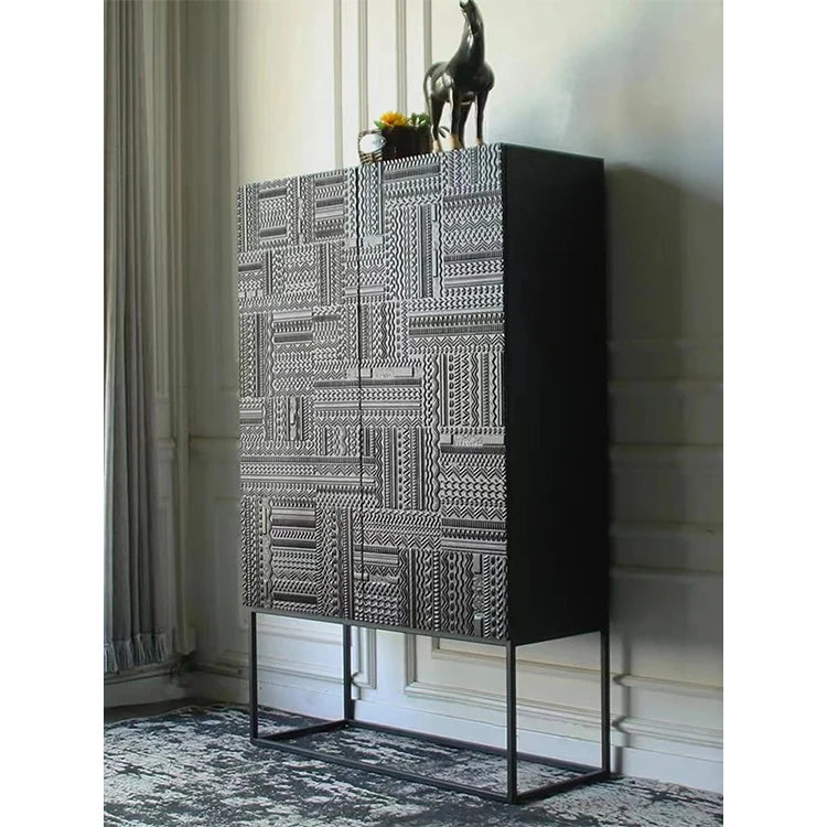 アッシュ材アクリル製のスタイリッシュキャビネット - モダンなデザインでお部屋を演出! hmsf-4669