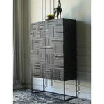 アッシュ材アクリル製のスタイリッシュキャビネット - モダンなデザインでお部屋を演出! hmsf-4669