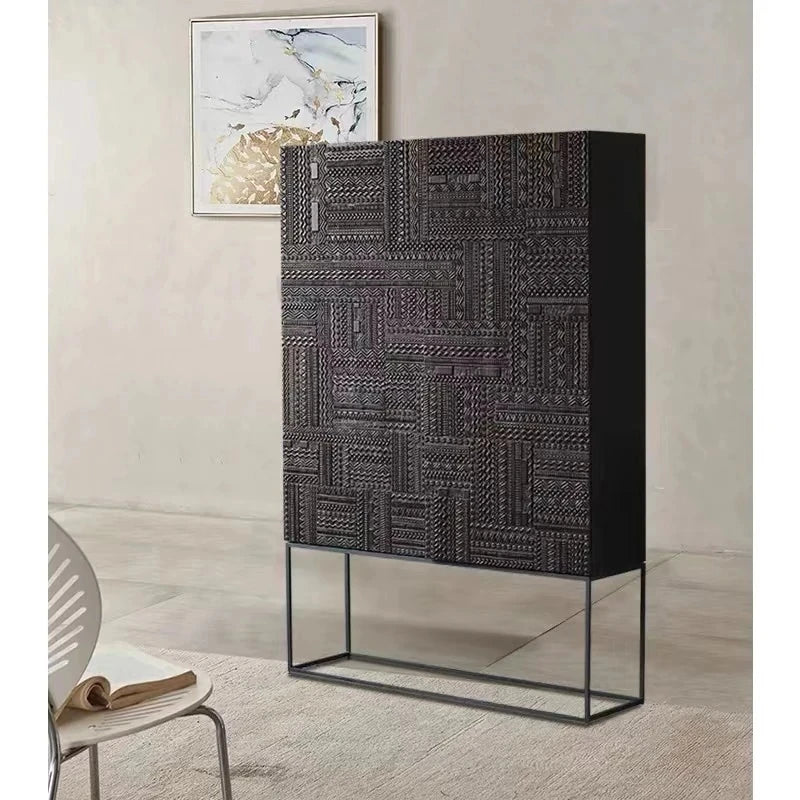 アッシュ材アクリル製のスタイリッシュキャビネット - モダンなデザインでお部屋を演出! hmsf-4669