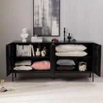 高級無垢材アクリルキャビネット - モダンデザインと収納力を兼ね備えたスタイリッシュな家具 hmsf-4670