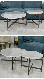 アクリル製円形センターテーブル2点セット | モダンなリビングルームデザインに最適 | スタイリッシュで機能的な家具 hmsf-4672