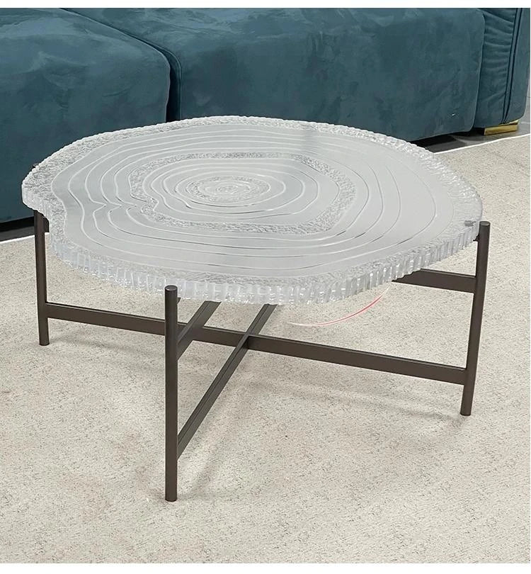 アクリル製円形センターテーブル2点セット | モダンなリビングルームデザインに最適 | スタイリッシュで機能的な家具 hmsf-4672