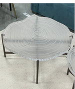 アクリル製円形センターテーブル2点セット | モダンなリビングルームデザインに最適 | スタイリッシュで機能的な家具 hmsf-4672