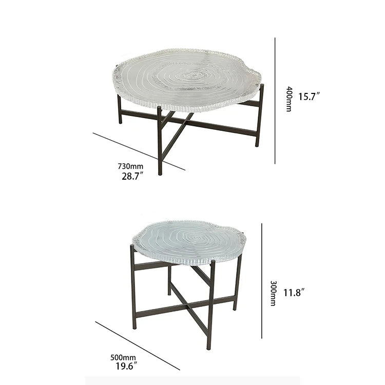 アクリル製円形センターテーブル2点セット | モダンなリビングルームデザインに最適 | スタイリッシュで機能的な家具 hmsf-4672