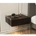 アクリル脚付き無垢木ナイトテーブル - モダンデザインで寝室をスタイリッシュに演出! hmsf-4676