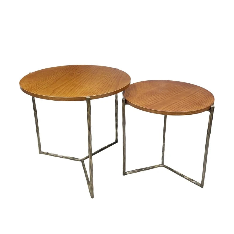 センターテーブル アッシュ材使用 おしゃれな丸型テーブル 2サイズセット リビングインテリアに最適 hmsf-4677