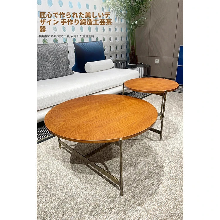 センターテーブル アッシュ材使用 おしゃれな丸型テーブル 2サイズセット リビングインテリアに最適 hmsf-4677