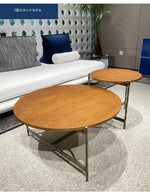 センターテーブル アッシュ材使用 おしゃれな丸型テーブル 2サイズセット リビングインテリアに最適 hmsf-4677