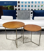 センターテーブル アッシュ材使用 おしゃれな丸型テーブル 2サイズセット リビングインテリアに最適 hmsf-4677