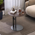 モダンデザイン センターテーブル 合成皮革 & ステンレス製 おしゃれなリビングテーブル hmx-5092