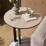 モダンデザイン センターテーブル 合成皮革 & ステンレス製 おしゃれなリビングテーブル hmx-5092