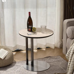 モダンデザイン センターテーブル 合成皮革 & ステンレス製 おしゃれなリビングテーブル hmx-5092