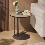 モダンデザイン センターテーブル 合成皮革 & ステンレス製 おしゃれなリビングテーブル hmx-5092