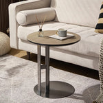 モダンデザイン センターテーブル 合成皮革 & ステンレス製 おしゃれなリビングテーブル hmx-5092