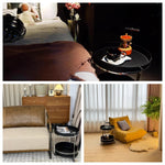 センターテーブル 合成皮革製 ステンレスフレーム おしゃれな二段式収納テーブル hmx-5093