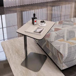 シンプルでスタイリッシュな合成皮革センターテーブル - ステンレス脚付き、リビングやダイニングに最適! hmx-5094