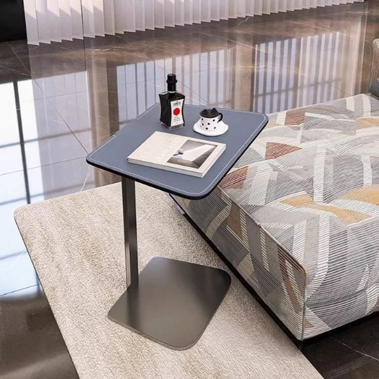 シンプルでスタイリッシュな合成皮革センターテーブル - ステンレス脚付き、リビングやダイニングに最適! hmx-5094