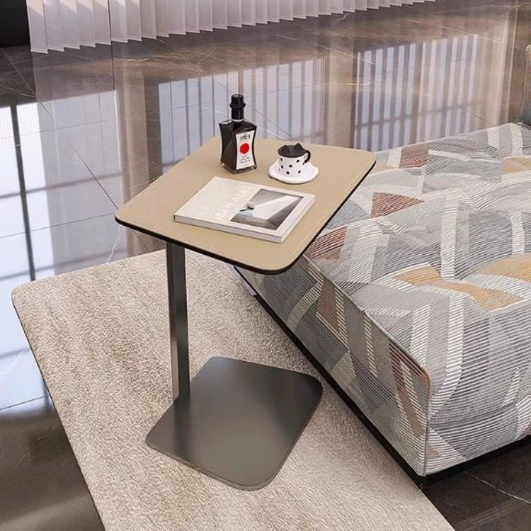 シンプルでスタイリッシュな合成皮革センターテーブル - ステンレス脚付き、リビングやダイニングに最適! hmx-5094