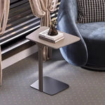 シンプルでスタイリッシュな合成皮革センターテーブル - ステンレス脚付き、リビングやダイニングに最適! hmx-5094