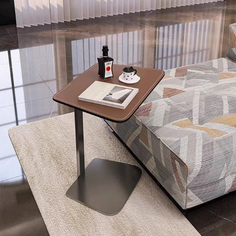 シンプルでスタイリッシュな合成皮革センターテーブル - ステンレス脚付き、リビングやダイニングに最適! hmx-5094