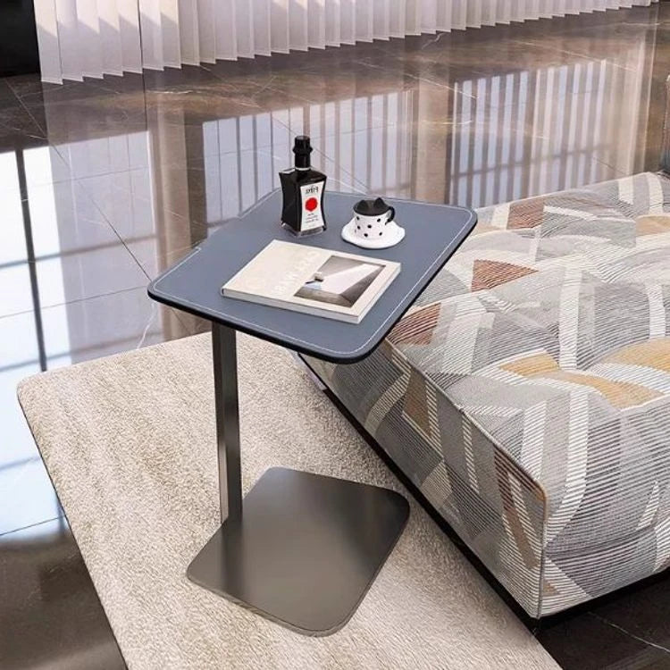 シンプルでスタイリッシュな合成皮革センターテーブル - ステンレス脚付き、リビングやダイニングに最適! hmx-5094