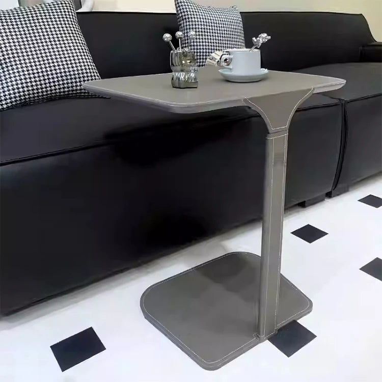 シンプルでスタイリッシュな合成皮革センターテーブル - ステンレス脚付き、リビングやダイニングに最適! hmx-5094