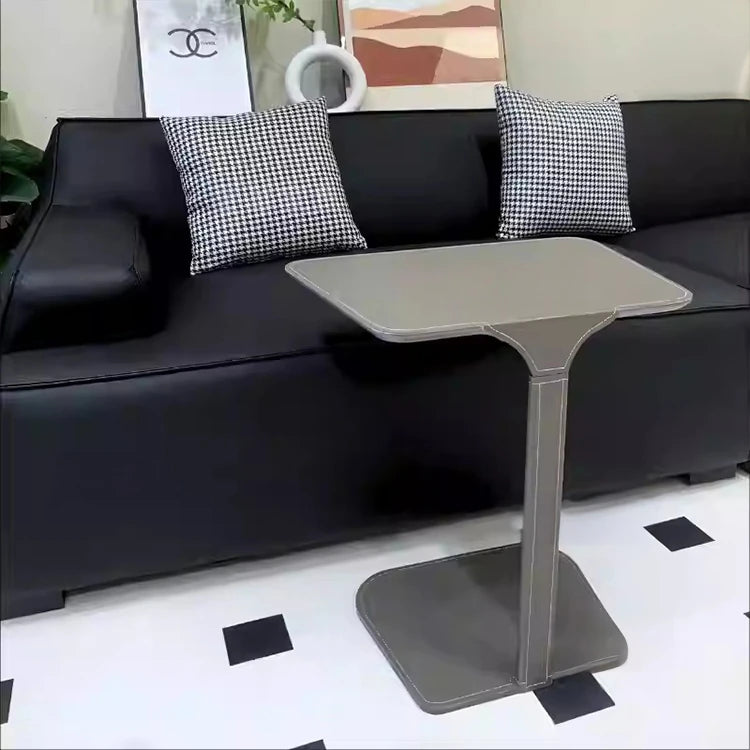 シンプルでスタイリッシュな合成皮革センターテーブル - ステンレス脚付き、リビングやダイニングに最適! hmx-5094