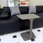 シンプルでスタイリッシュな合成皮革センターテーブル - ステンレス脚付き、リビングやダイニングに最適! hmx-5094