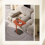 シンプルでスタイリッシュな合成皮革センターテーブル - ステンレス脚付き、リビングやダイニングに最適! hmx-5094