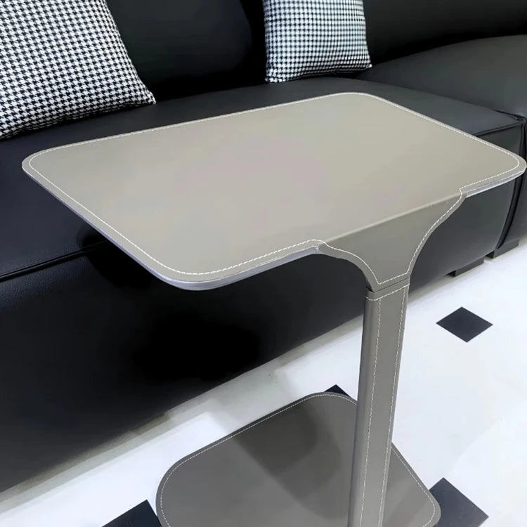 シンプルでスタイリッシュな合成皮革センターテーブル - ステンレス脚付き、リビングやダイニングに最適! hmx-5094