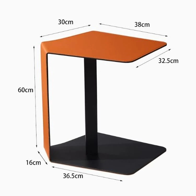 スタイリッシュな合成皮革センターテーブル|モダンデザインでリビングに最適|オレンジとブラックのコンビネーション hmx-5095