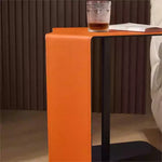 スタイリッシュな合成皮革センターテーブル|モダンデザインでリビングに最適|オレンジとブラックのコンビネーション hmx-5095