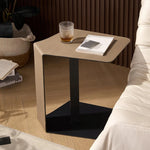 スタイリッシュな合成皮革センターテーブル|モダンデザインでリビングに最適|オレンジとブラックのコンビネーション hmx-5095